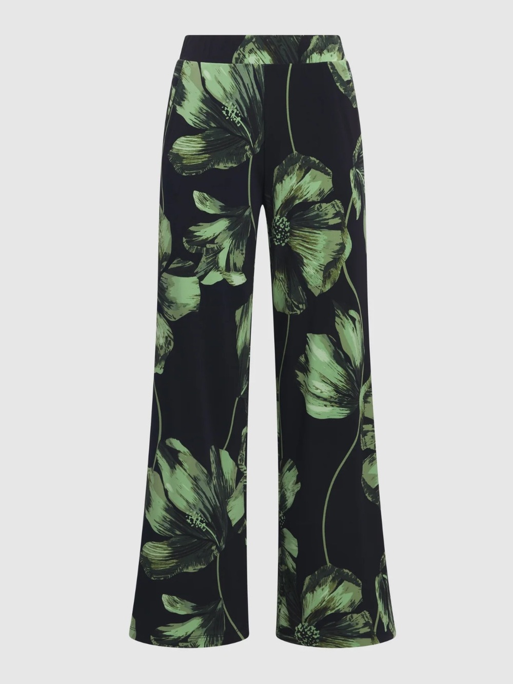 Navy with Green Wide Leg Pants